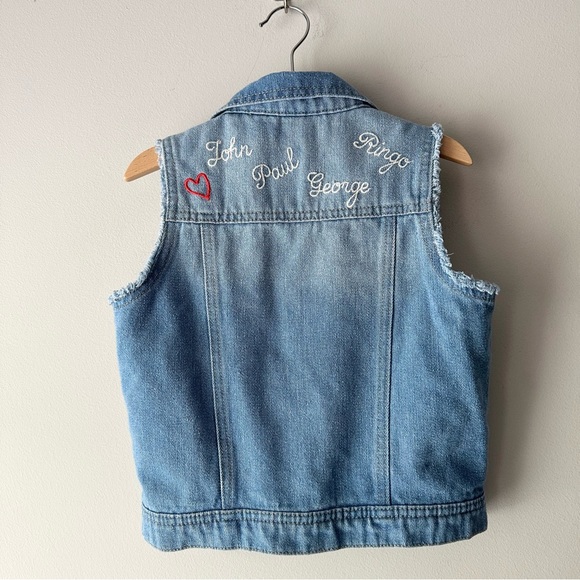 Junk Food The Beatles Embroidered Denim Vest - Picture 2 of 9